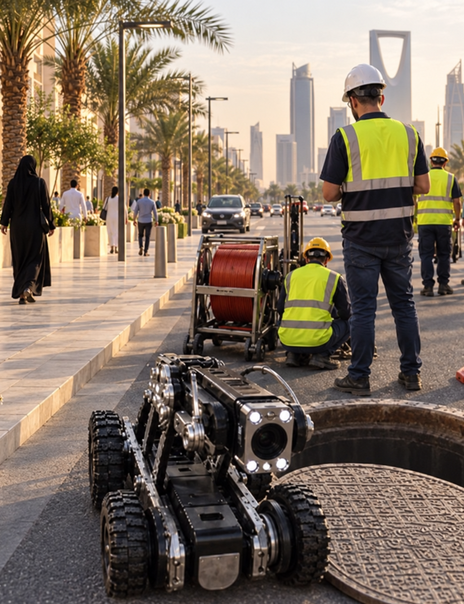 Field team carrying out pipeline inspection
