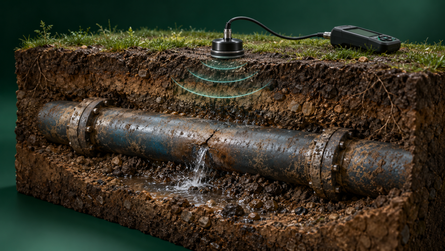 Conceptual cutaway of an access chamber showing the cover, chamber wall, pipe connections and flow channel